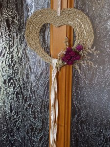 Ajtódísz gyékényzsineg fonatokból